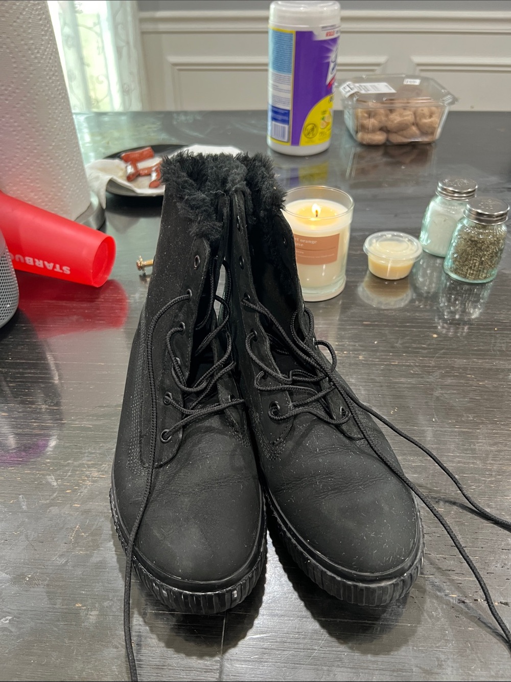 Timberland Black Fur-Lined Lace-Up Women's Boots